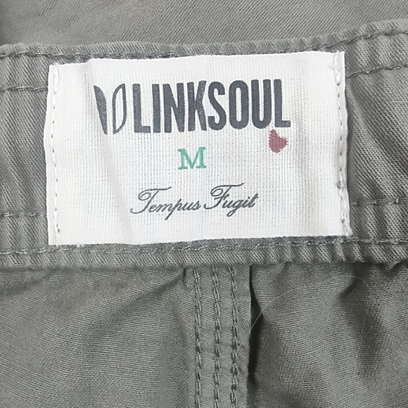 Linksoul Casual Golf Pants Drifter Lounge Flat Front Drawstring Green Cotton - Picture 8 of 9